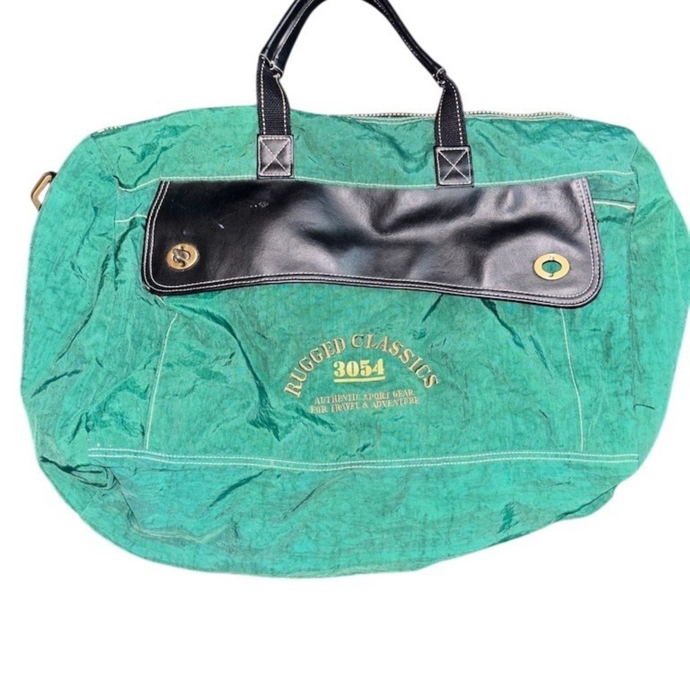Rugged Classics Duffel Weekender Travel Bag Green 21x14 Shoulder Strap gym